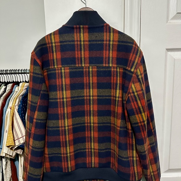 Taylor Stitch (Limited Edition) Bomber Jacket in Navy Plaid Wool (size 40/M) - Picture 6 of 7